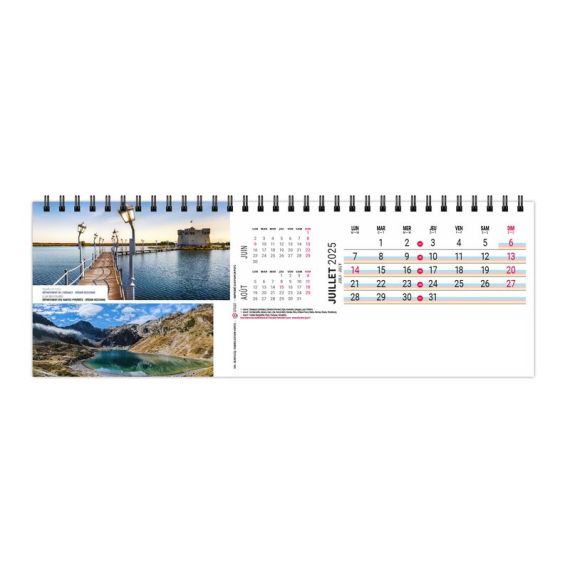 Calendrier publicitaire de bureau France Panoramique 13 feuillets Maxi