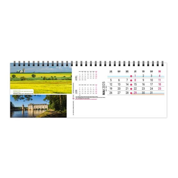 Calendrier publicitaire de bureau France Panoramique 13 feuillets Maxi