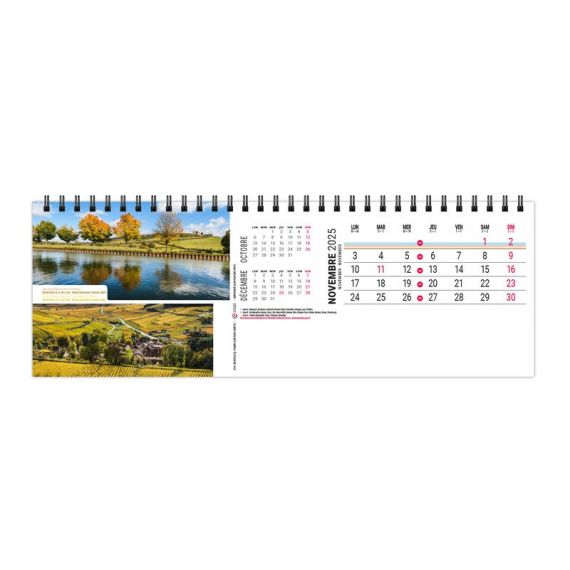 Calendrier publicitaire de bureau France Panoramique 13 feuillets Maxi