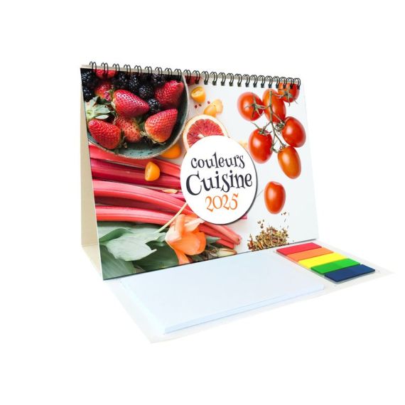 Calendrier personnalisé fabriqué en France de bureau Mes petites recettes 13 feuillets