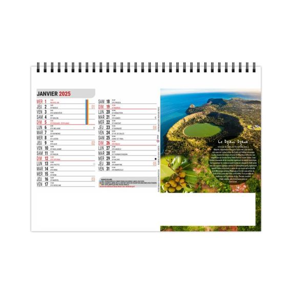 Calendrier publicitaire fabriqué en France de bureau Mayotte 13 feuillets