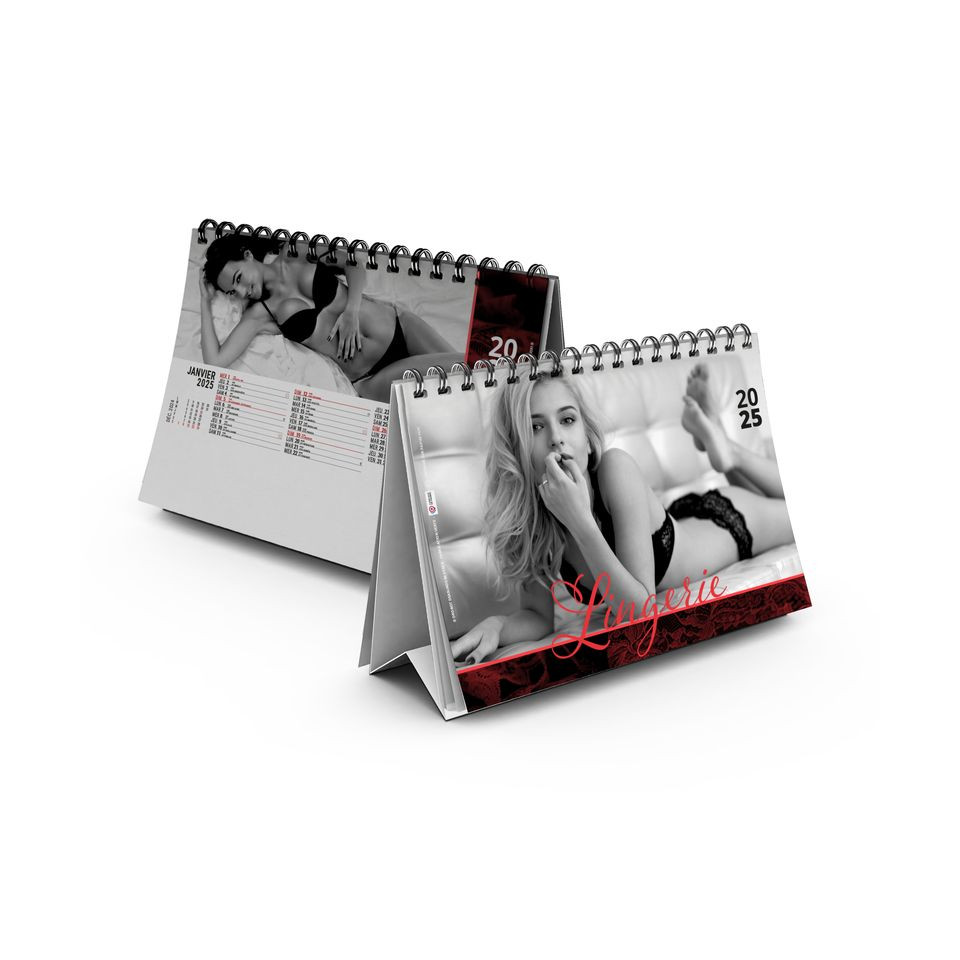 Calendrier personnalisé fabriqué en France de bureau Lingerie 13 feuillets