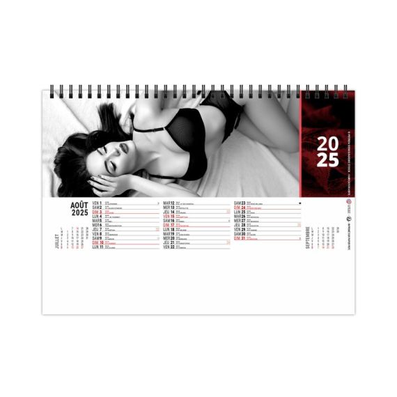 Calendrier personnalisé fabriqué en France de bureau Lingerie 13 feuillets