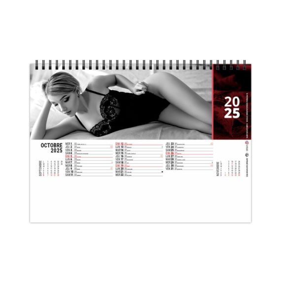 Calendrier personnalisé fabriqué en France de bureau Lingerie 13 feuillets