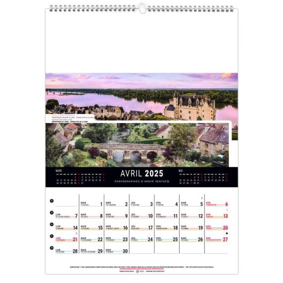 Calendrier publicitaire Mural 12 feuillets France