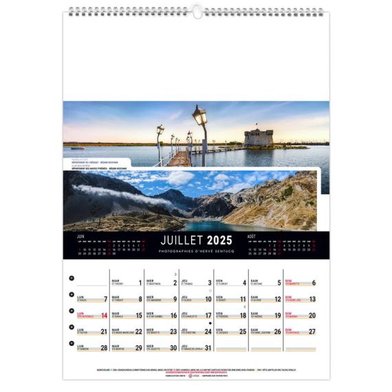 Calendrier publicitaire Mural 12 feuillets France