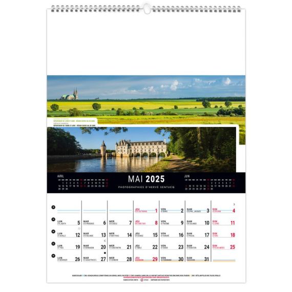 Calendrier publicitaire Mural 12 feuillets France