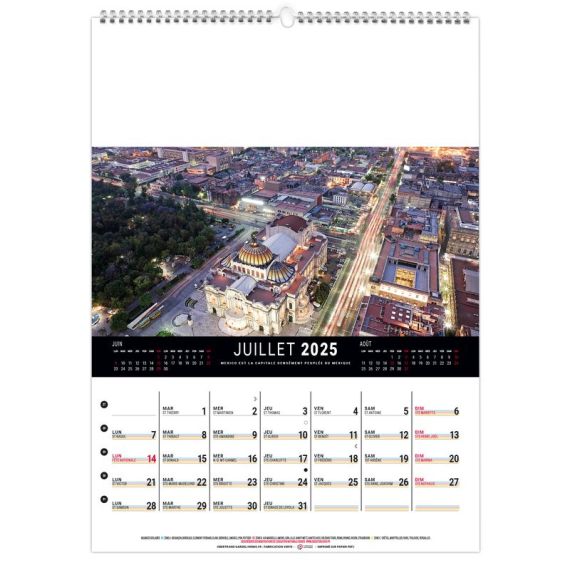 Calendrier publicitaire Mural 12 feuillets Megalopolis Fragile