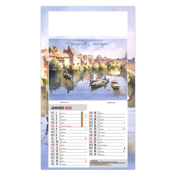 Calendrier personnalisable fabriqué en France 1 Vue Lise