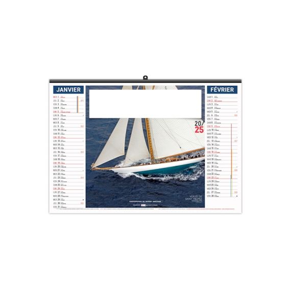 Calendrier économique publicitaire fabriqué en France 6 feuillets Voile classique
