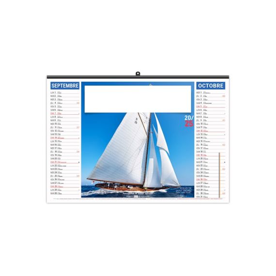 Calendrier économique publicitaire fabriqué en France 6 feuillets Voile classique