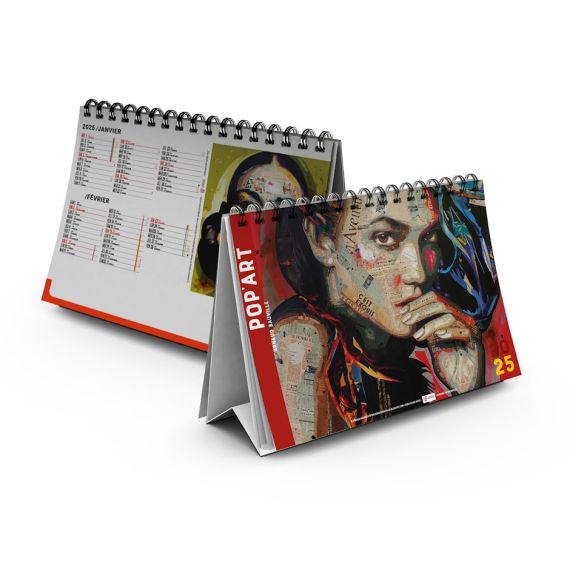 Calendrier personnalisable fabriqué en France de bureau Pop Art 7 feuillets