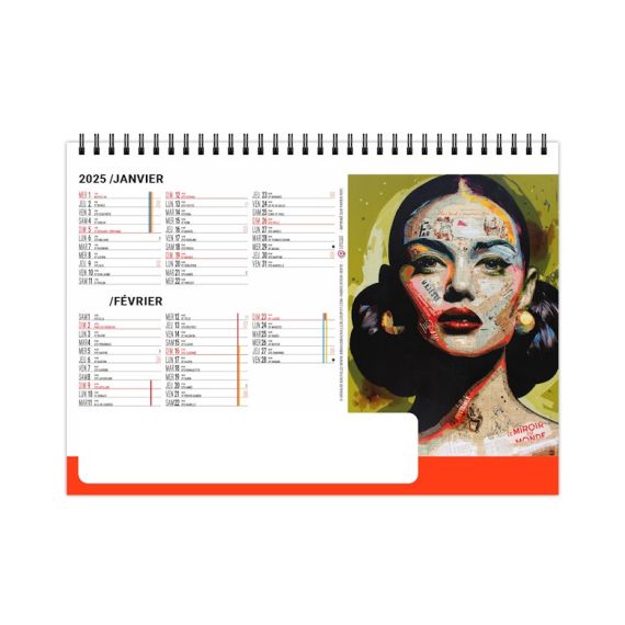 Calendrier personnalisable fabriqué en France de bureau Pop Art 7 feuillets