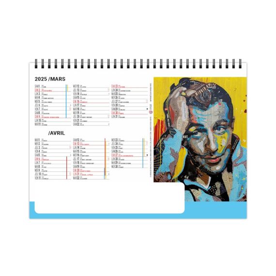 Calendrier personnalisable fabriqué en France de bureau Pop Art 7 feuillets