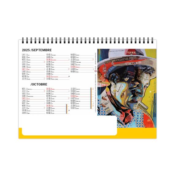 Calendrier personnalisable fabriqué en France de bureau Pop Art 7 feuillets