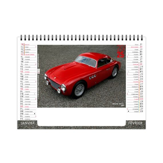 Calendrier publicitaire personnalisable fabriqué en France de bureau Design car 7 feuillets