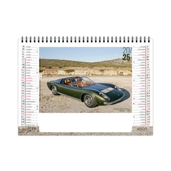 Calendrier publicitaire personnalisable fabriqué en France de bureau Design car 7 feuillets