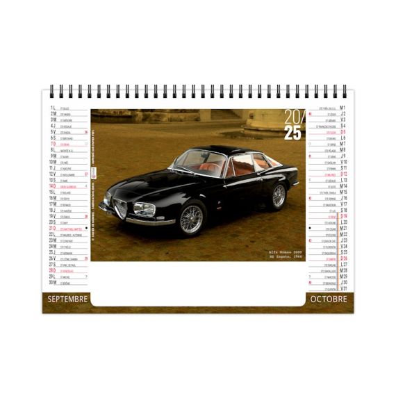 Calendrier publicitaire personnalisable fabriqué en France de bureau Design car 7 feuillets