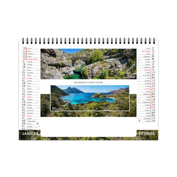 Calendrier publicitaire personnalisable de bureau Paysages de France 7 feuillets