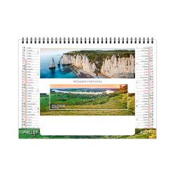 Calendrier publicitaire personnalisable de bureau Paysages de France 7 feuillets