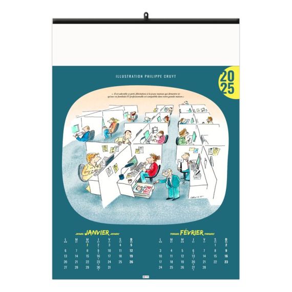 Calendrier personnalisable 6 et 7 feuillets L'humour au travail grand format