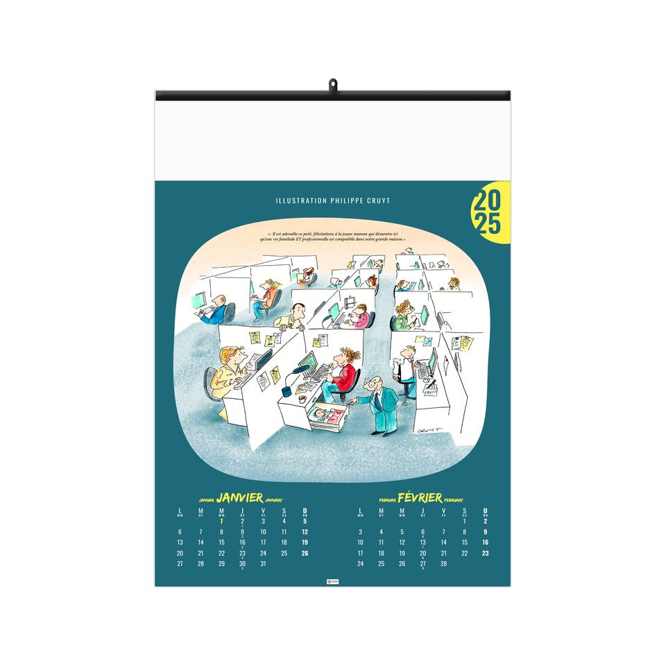 Calendrier personnalisable 6 et 7 feuillets L'humour au travail grand format