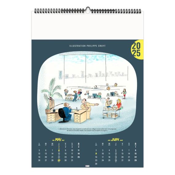 Calendrier personnalisable 6 et 7 feuillets L'humour au travail grand format