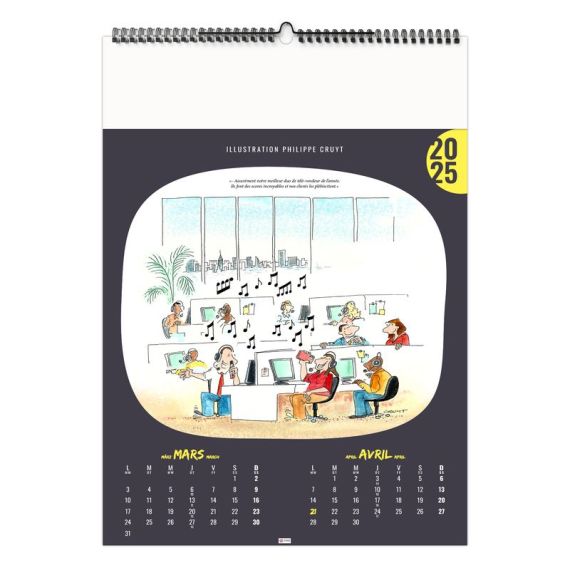 Calendrier personnalisable 6 et 7 feuillets L'humour au travail grand format