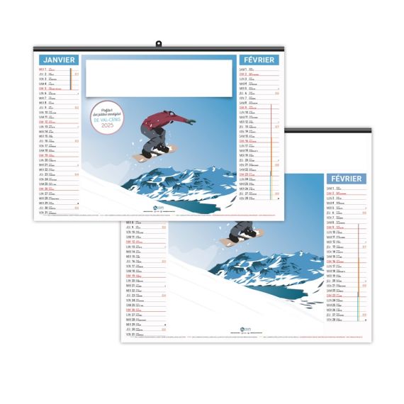 Calendrier économique publicitaire fabriqué en France 6 feuillets Vacances