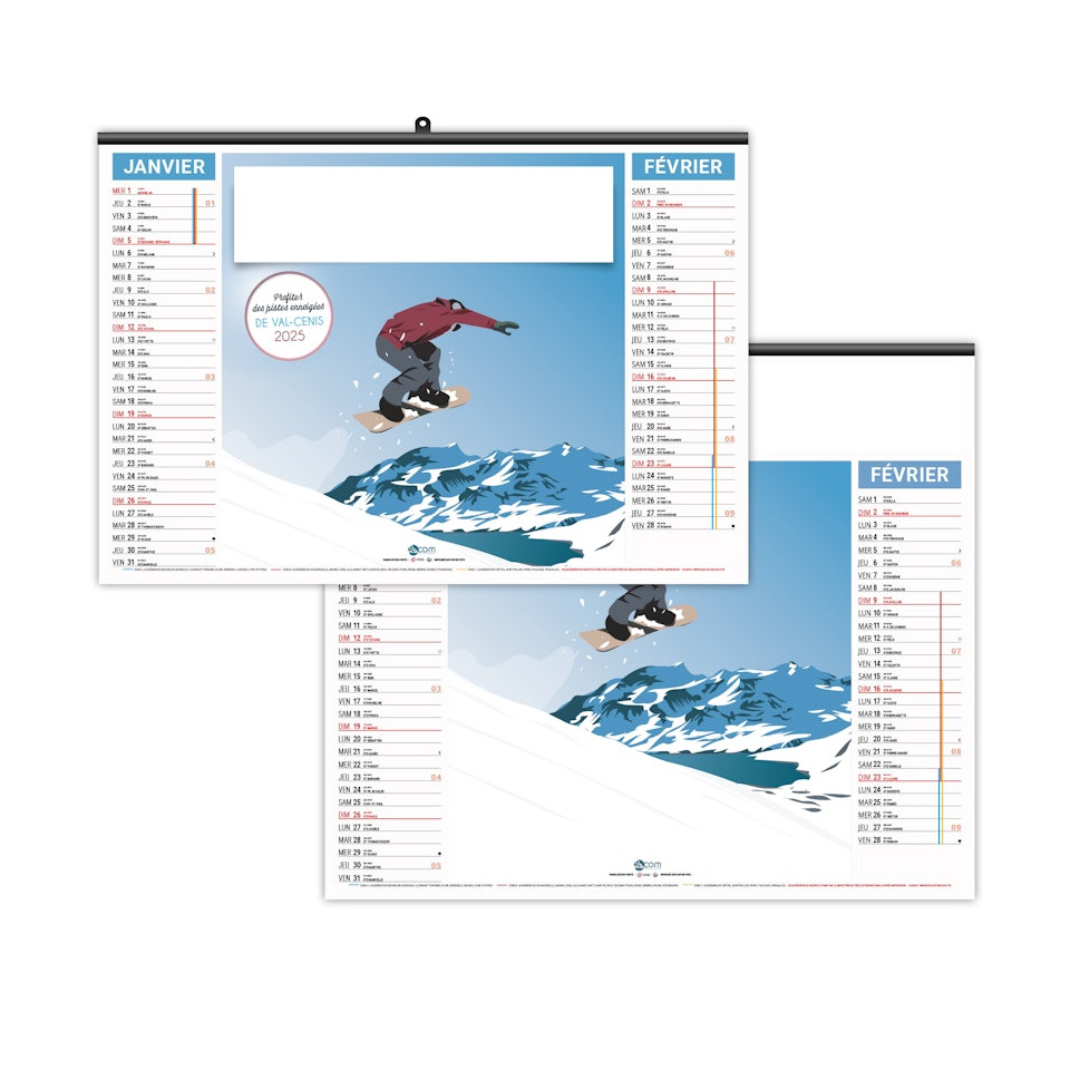 Calendrier économique publicitaire fabriqué en France 6 feuillets Vacances