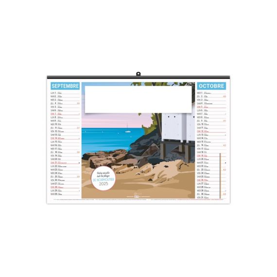 Calendrier économique publicitaire fabriqué en France 6 feuillets Vacances