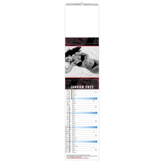 Calendrier 12 feuillets personnalisable fabriqué en France Lingerie 