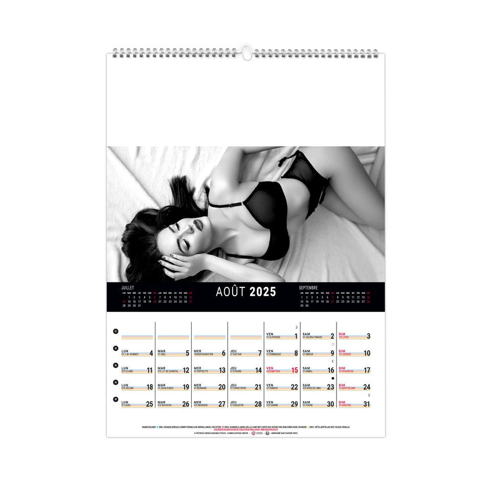 Calendrier publicitaire Mural 12 feuillets Lingerie 