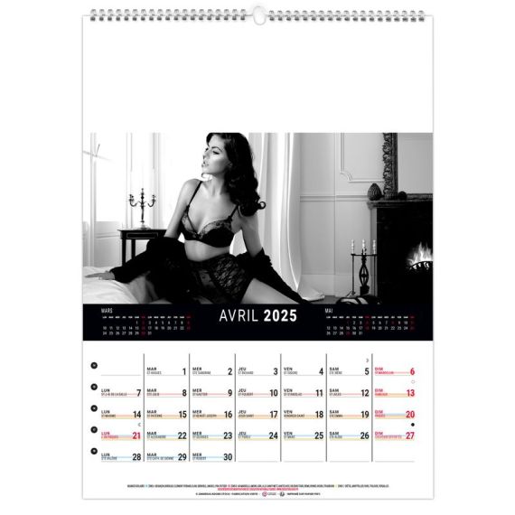 Calendrier publicitaire Mural 12 feuillets Lingerie 