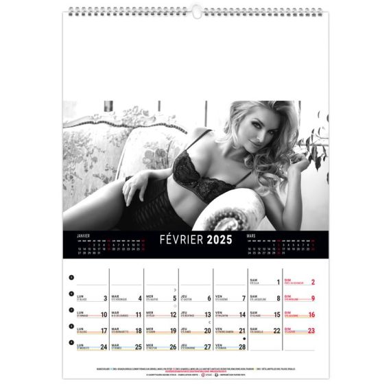 Calendrier publicitaire Mural 12 feuillets Lingerie 