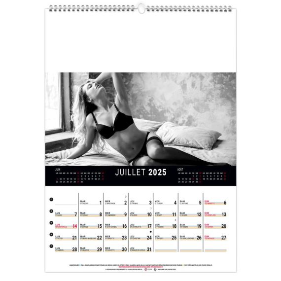 Calendrier publicitaire Mural 12 feuillets Lingerie 