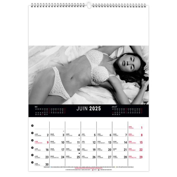 Calendrier publicitaire Mural 12 feuillets Lingerie 