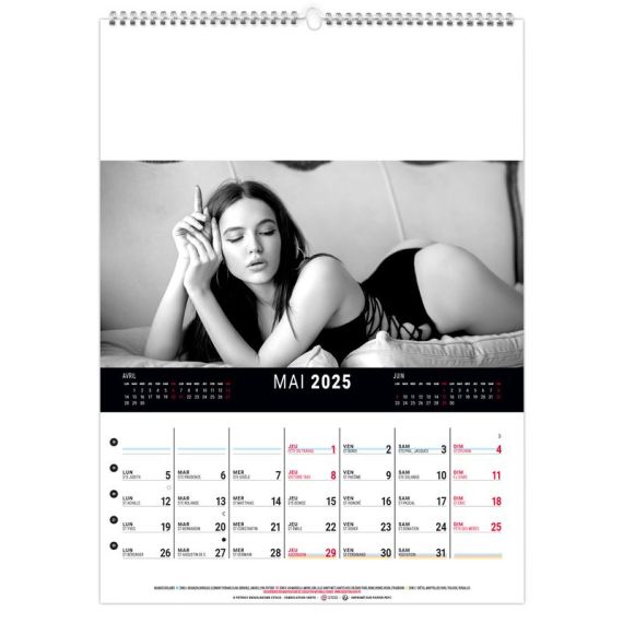 Calendrier publicitaire Mural 12 feuillets Lingerie 