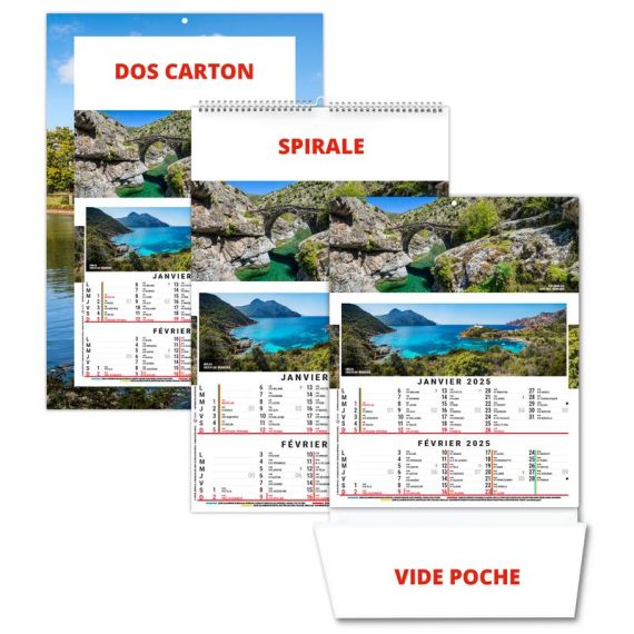 Calendrier personnalisable 6 feuillets France