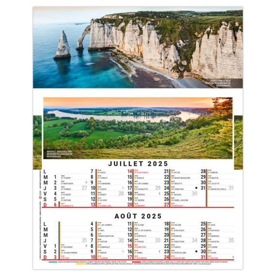 Calendrier personnalisable 6 feuillets France