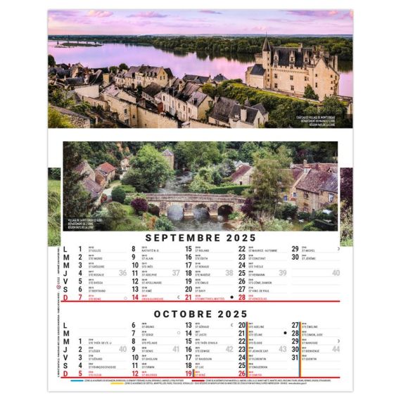 Calendrier personnalisable 6 feuillets France