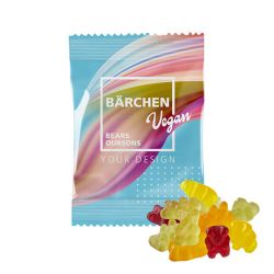 Bonbons personnalisés fabriqués en Europe express oursons gomme de fruit Vegan