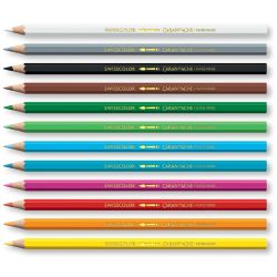 Boîte de 6 crayons de couleurs publicitaire Caran d'Ache® Fabriqué en Europe