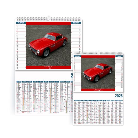 Calendriers personnalisables fabriqués en France 6 feuillets Design car 2 en 1