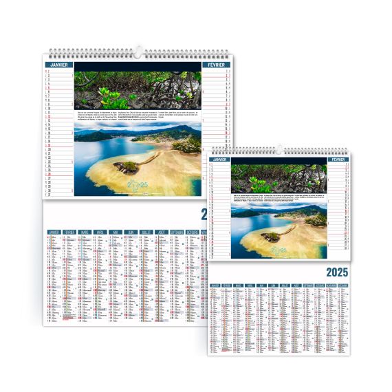 Calendrier personnalisé fabriqué en France Douceurs Mayotte 2 en 1