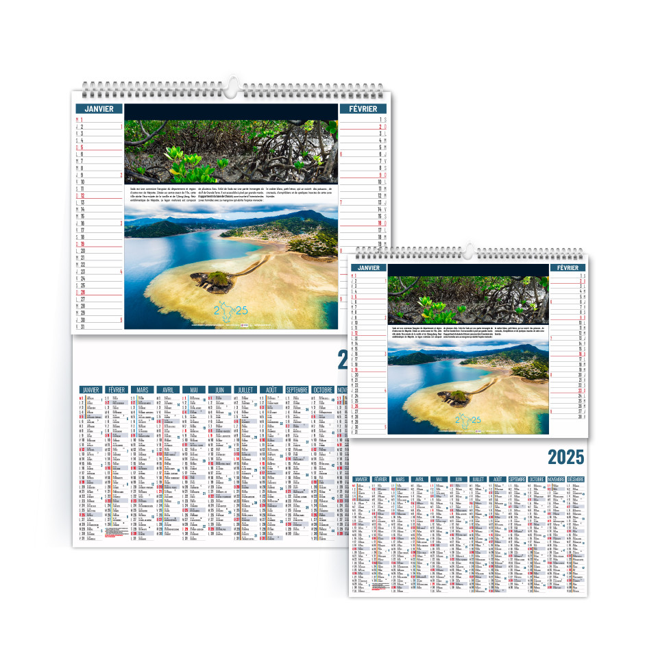 Calendrier personnalisé fabriqué en France Douceurs Mayotte 2 en 1