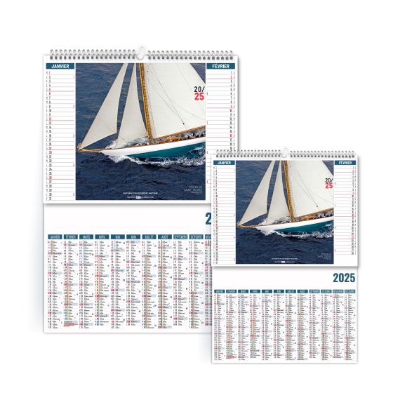 Calendrier personnalisable fabriqué en France Voile classique 2 en 1