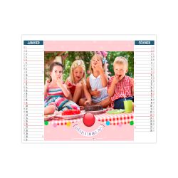 Calendrier personnalisable fabriqué en France 2 en 1 Enfants 6 feuillets