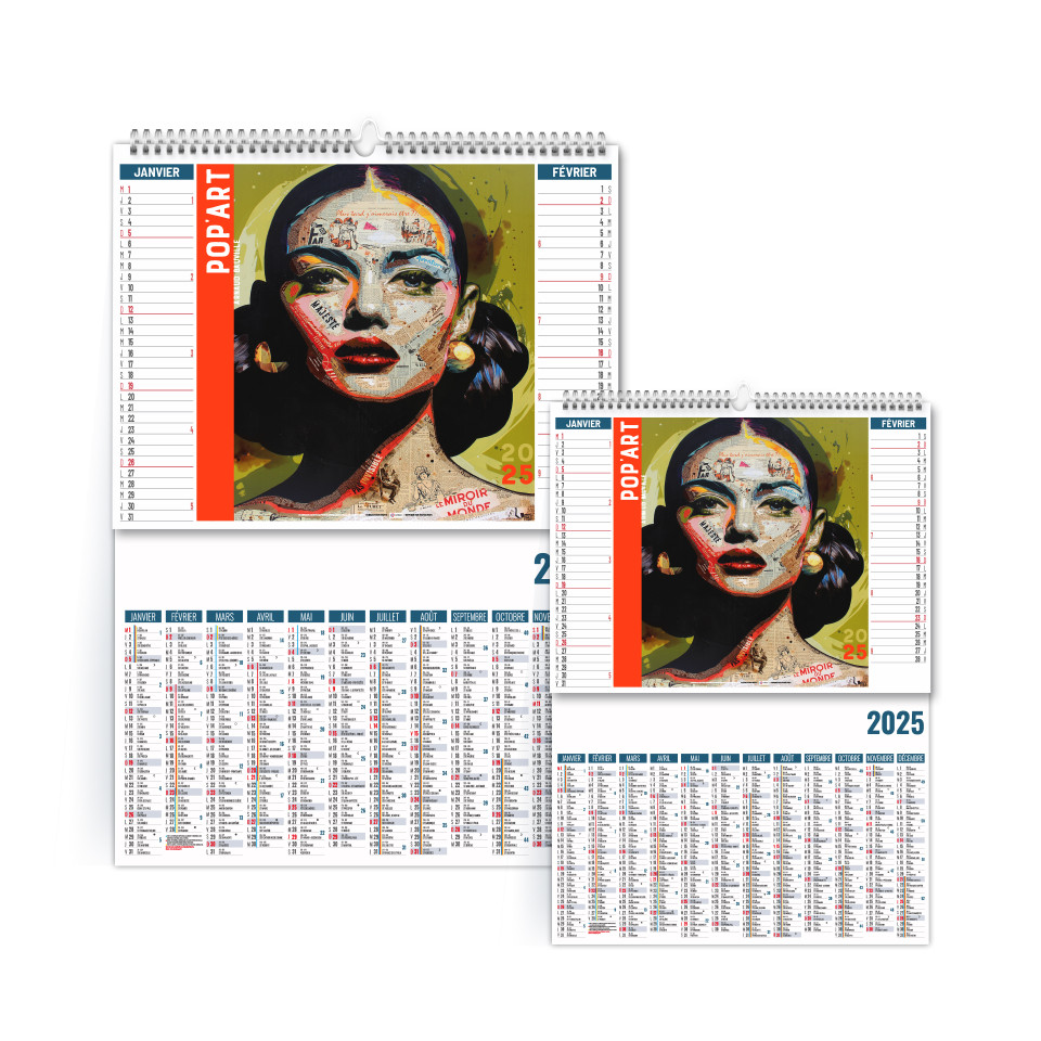 Calendrier planning personnalisable France 2 en 1 Pop'Art