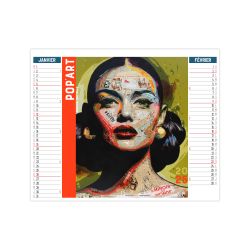 Calendrier planning personnalisable France 2 en 1 Pop'Art